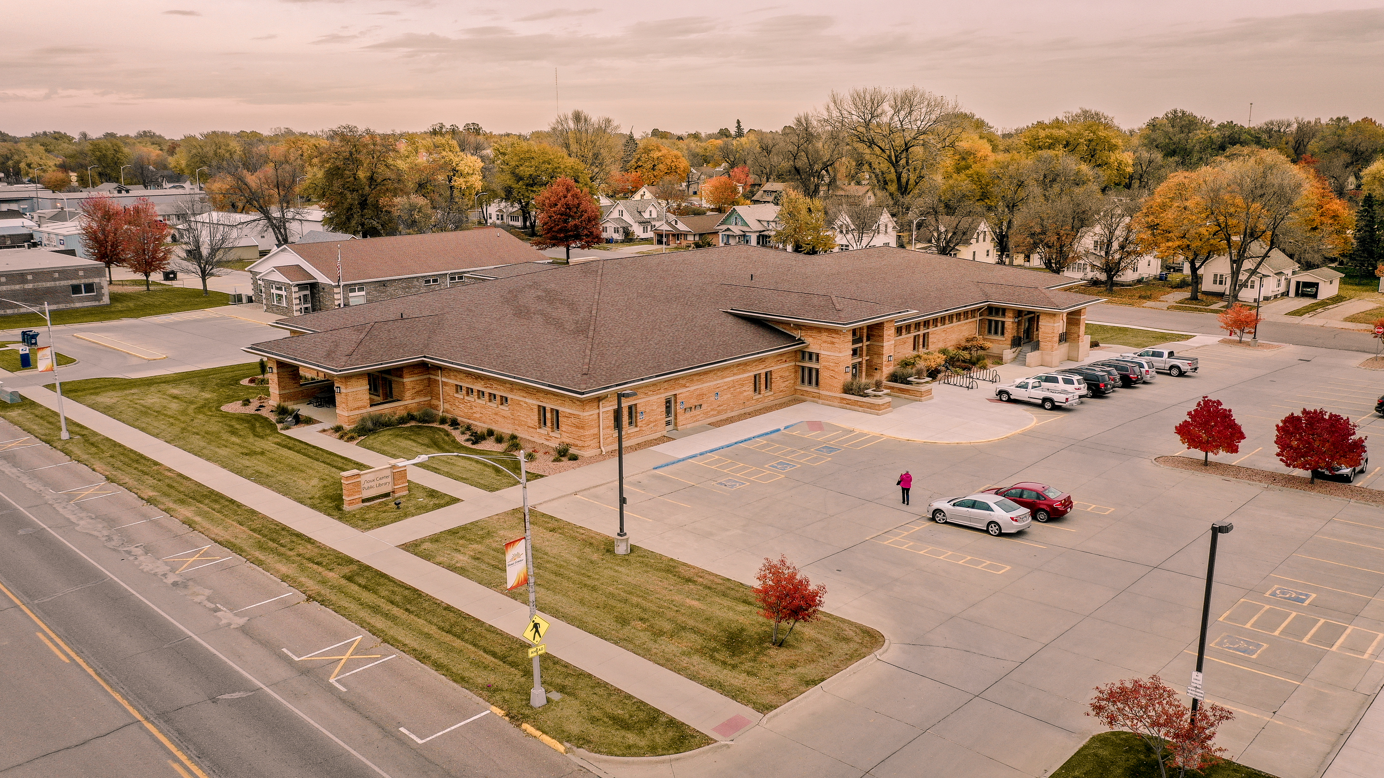 Aerial photo of Sioux Center Public Library