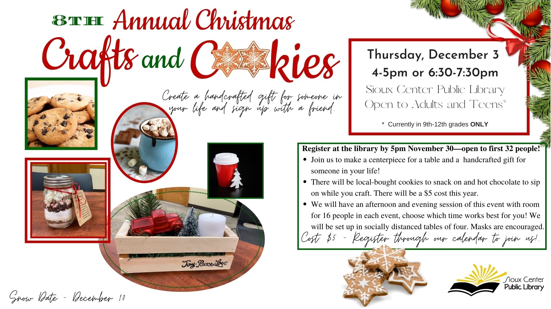 Christmas Crafts and Cookies Event