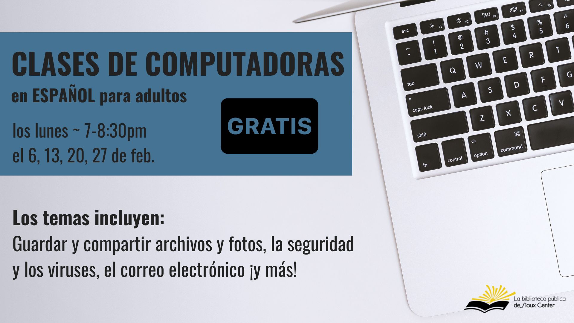 Spanish computer class flyer