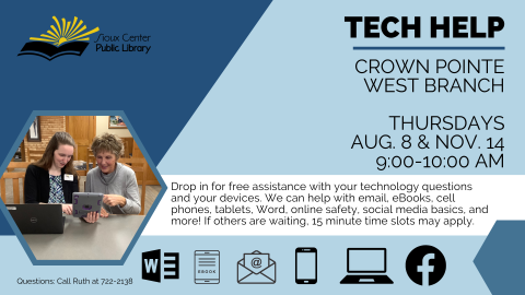 tech help available at Crown Pointe West Branch
