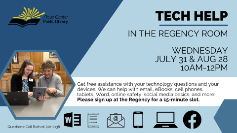 tech help available at the regency  please sign up there